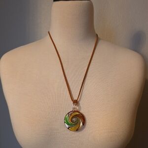 Elegant Multicolor Swirl Pendant Necklace